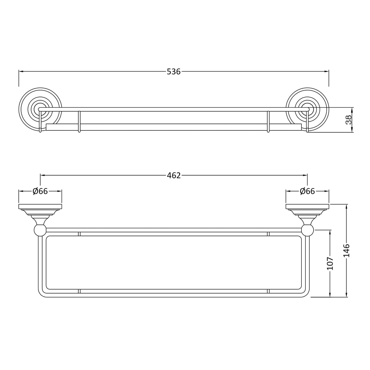 Hudson Reed Gallery Shelf 536mm LH305 LD
