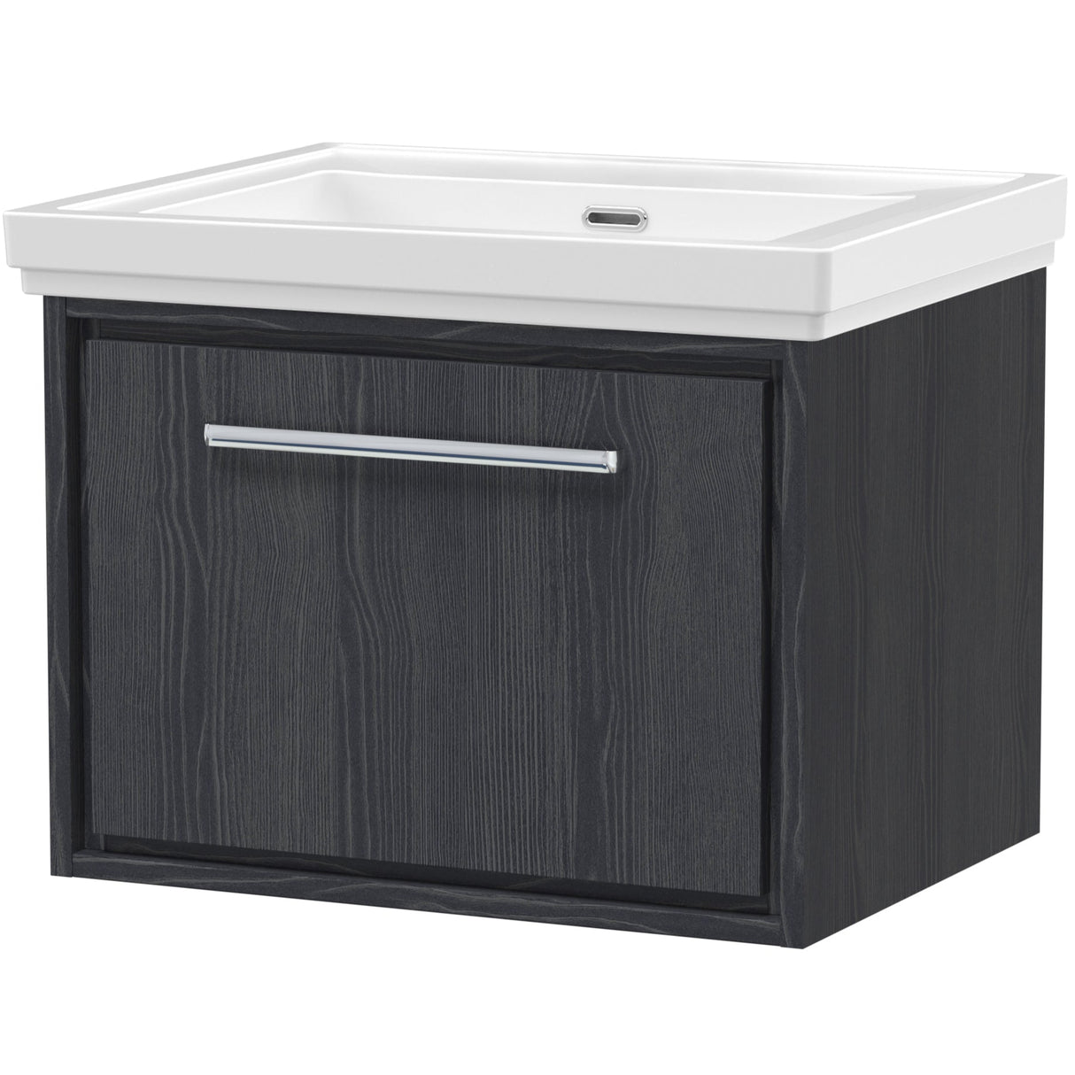 Hudson Reed Lille 600mm Wall Hung 1 Drawer Vanity Unit & Basin Graphite Grey LIL2222H