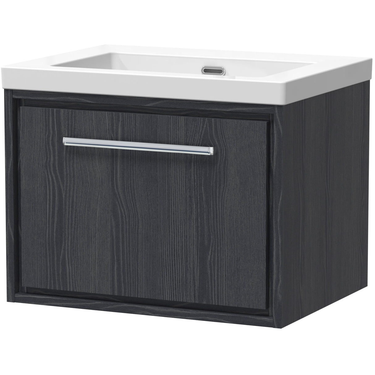Hudson Reed Lille 600mm Wall Hung 1 Drawer Vanity Unit & Basin Graphite Grey LIL2222K