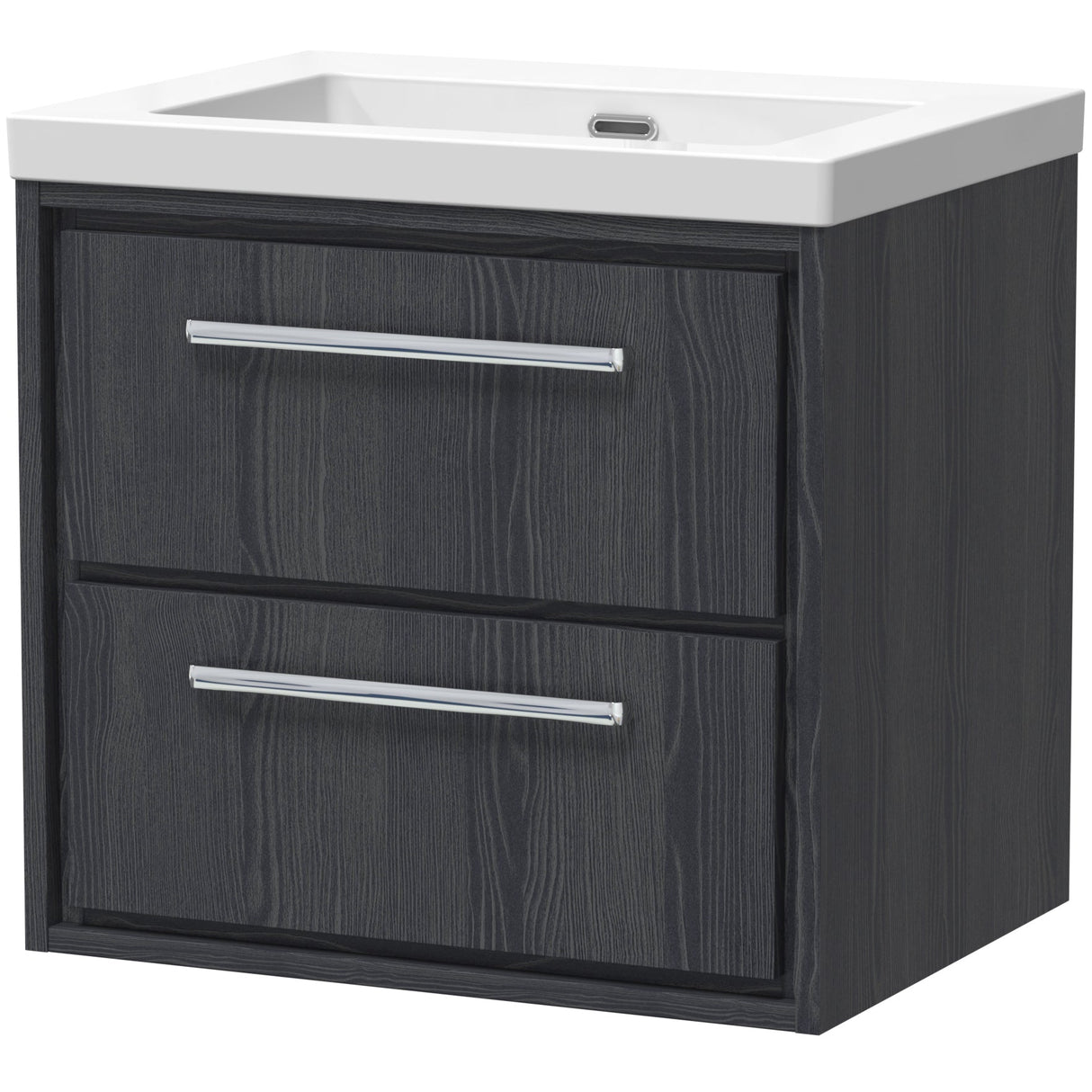 Hudson Reed Lille 600mm Wall Hung 2 Drawer Vanity Unit & Basin Graphite Grey LIL2224K