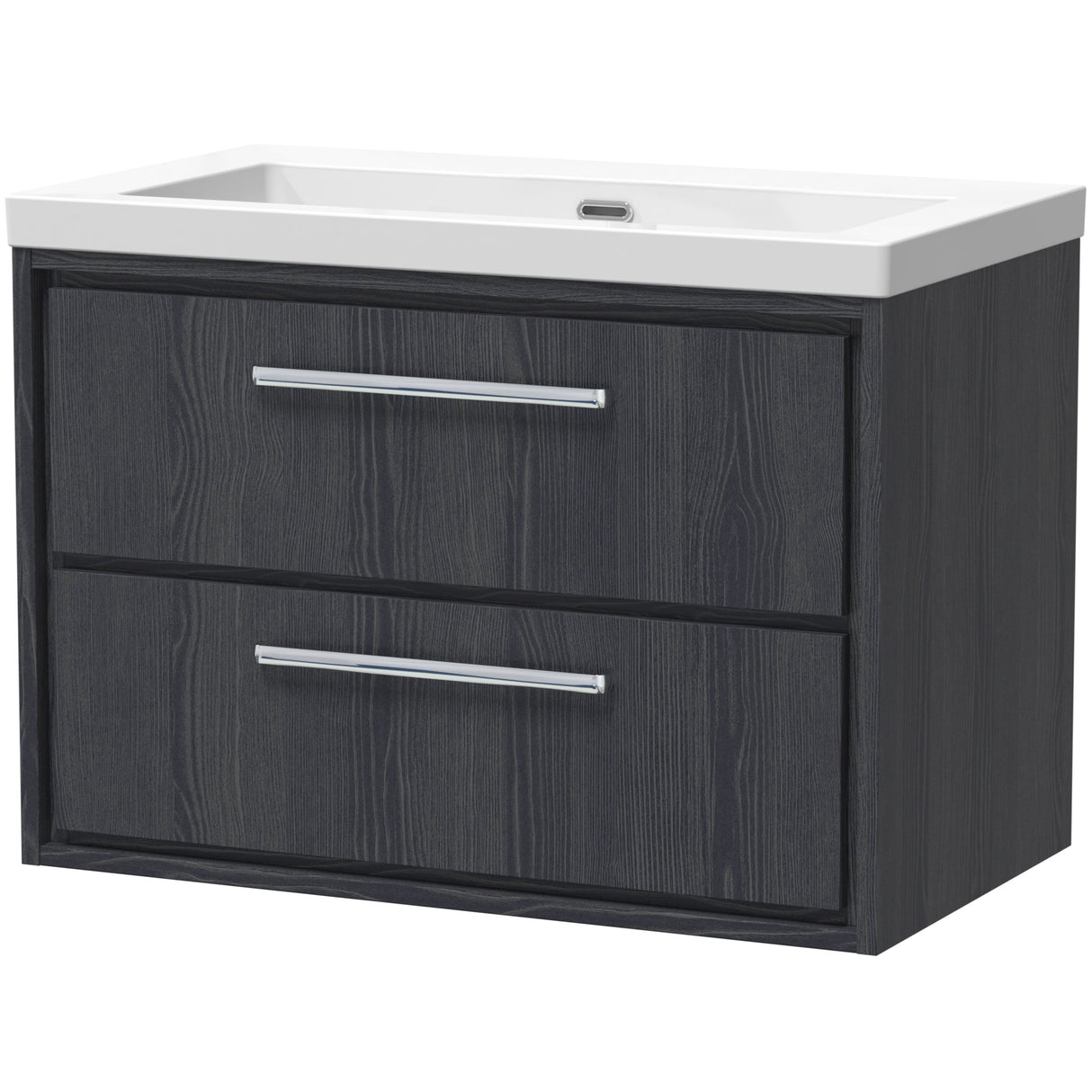 Hudson Reed Lille 800mm Wall Hung 2 Drawer Vanity Unit & Basin Graphite Grey LIL2226K