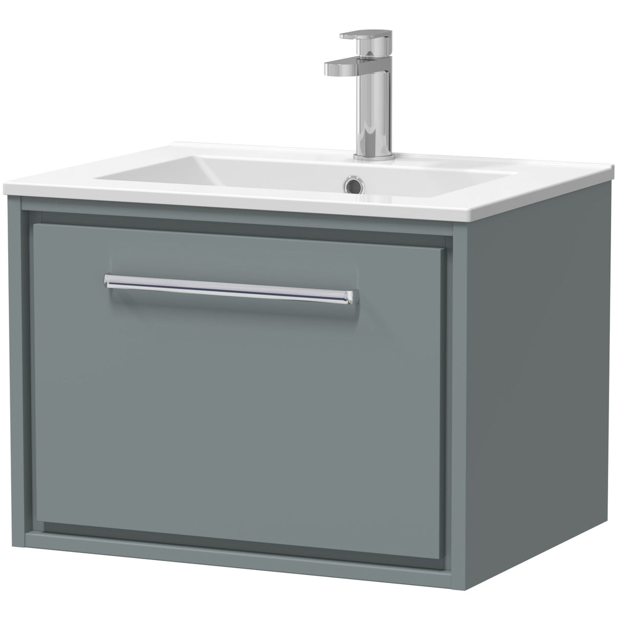 Hudson Reed Lille 600mm Wall Hung 1 Drawer Vanity Unit & Basin Coastal Grey LIL2322C