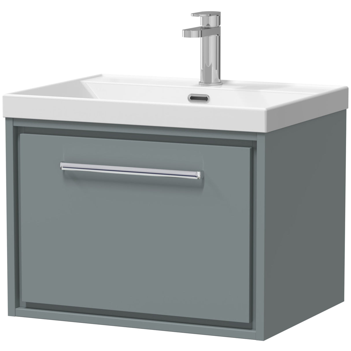 Hudson Reed Lille 600mm Wall Hung 1 Drawer Vanity Unit & Basin Coastal Grey LIL2322E