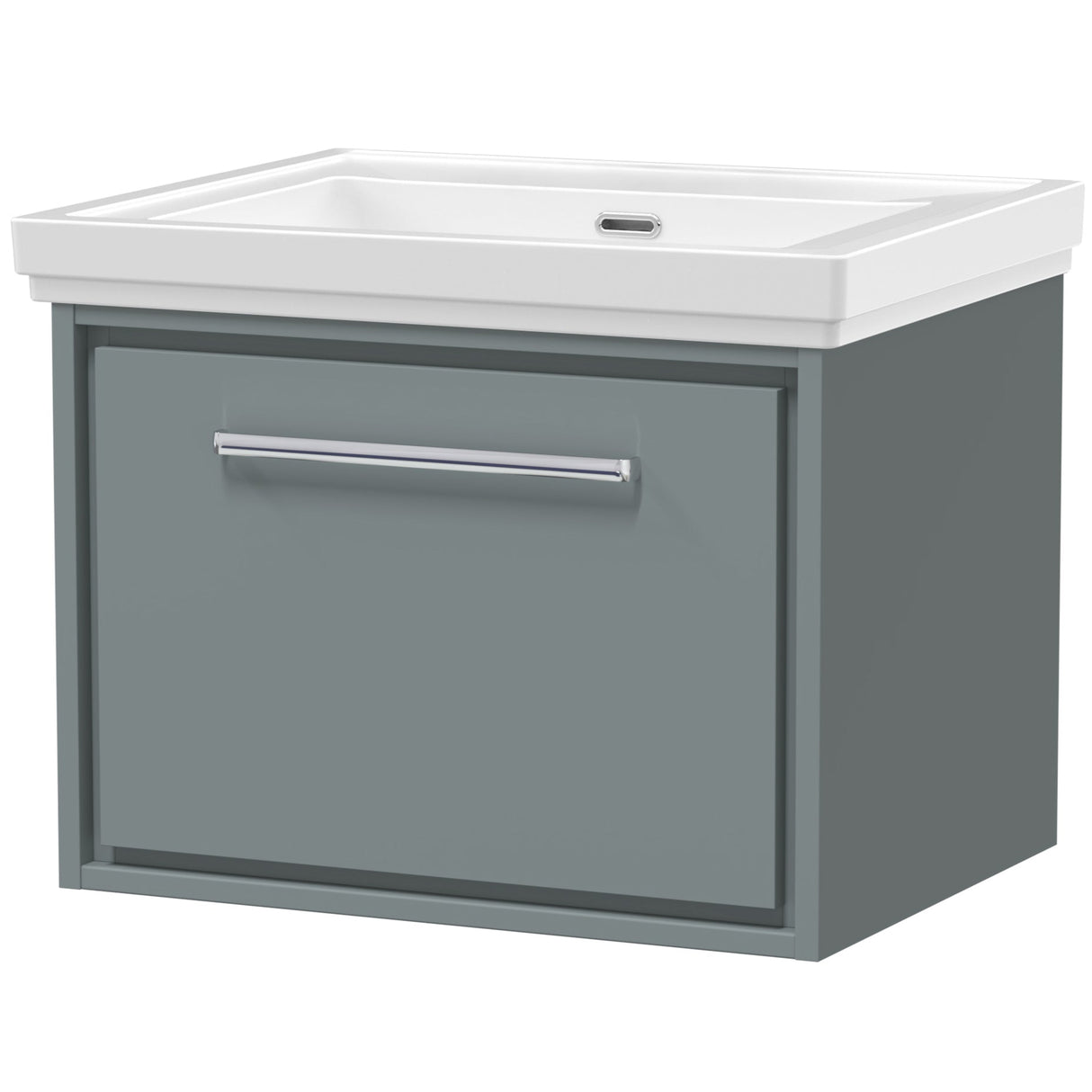 Hudson Reed Lille 600mm Wall Hung 1 Drawer Vanity Unit & Basin Coastal Grey LIL2322H