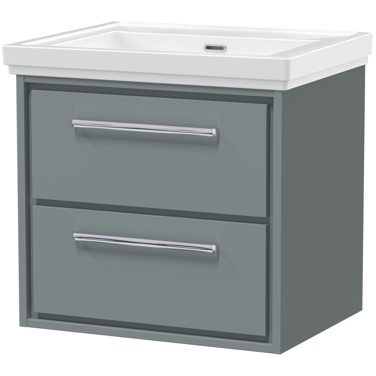 Hudson Reed Lille 600mm Wall Hung 2 Drawer Vanity Unit & Basin Coastal Grey LIL2324H
