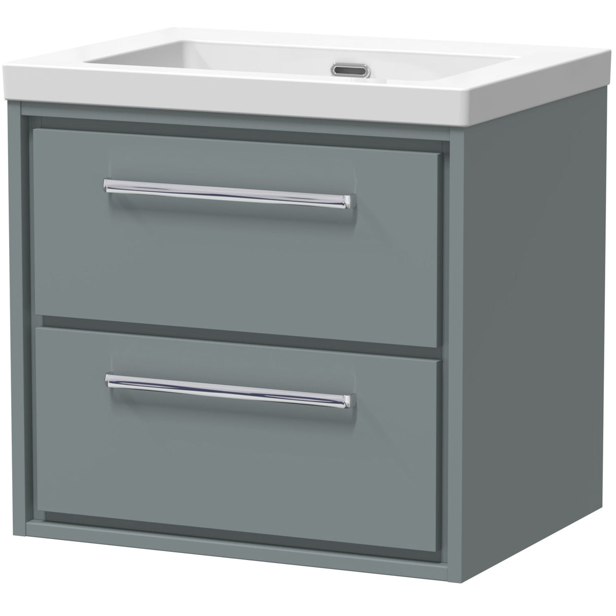 Hudson Reed Lille 600mm Wall Hung 2 Drawer Vanity Unit & Basin Coastal Grey LIL2324K