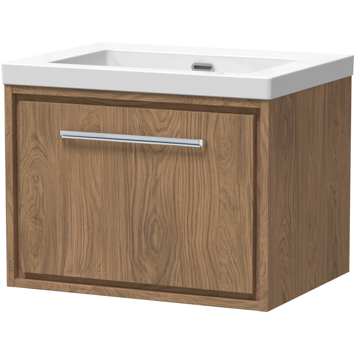 Hudson Reed Lille 600mm Wall Hung 1 Drawer Vanity Unit & Basin Antique Oak LIL2722K
