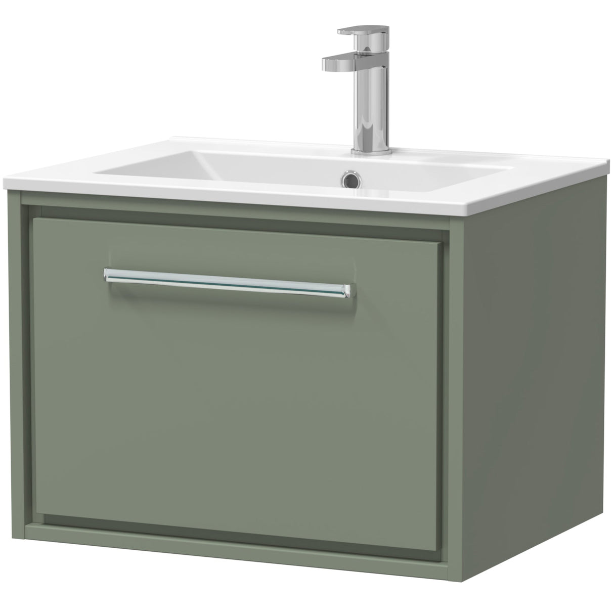 Hudson Reed Lille 600mm Wall Hung 1 Drawer Vanity Unit & Basin Fern Green LIL3122C
