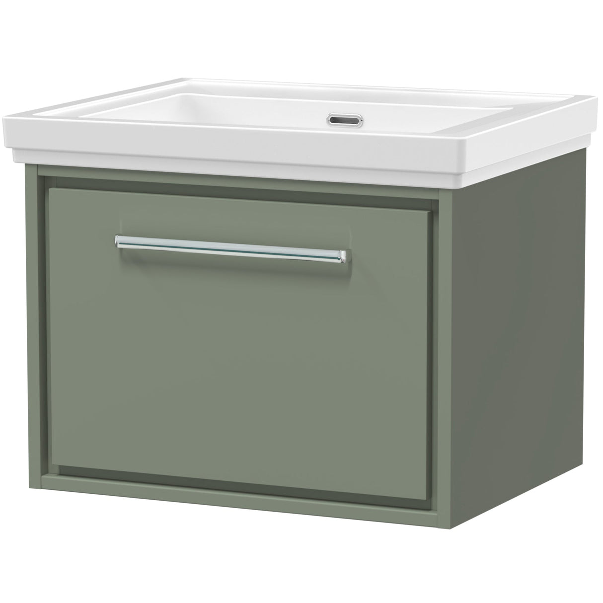 Hudson Reed Lille 600mm Wall Hung 1 Drawer Vanity Unit & Basin Fern Green LIL3122H