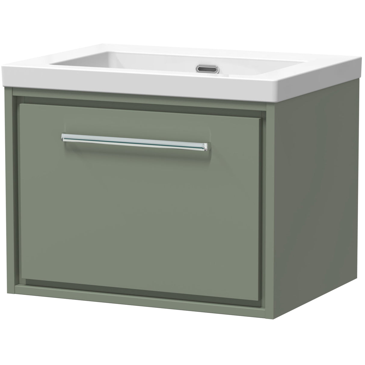 Hudson Reed Lille 600mm Wall Hung 1 Drawer Vanity Unit & Basin Fern Green LIL3122K