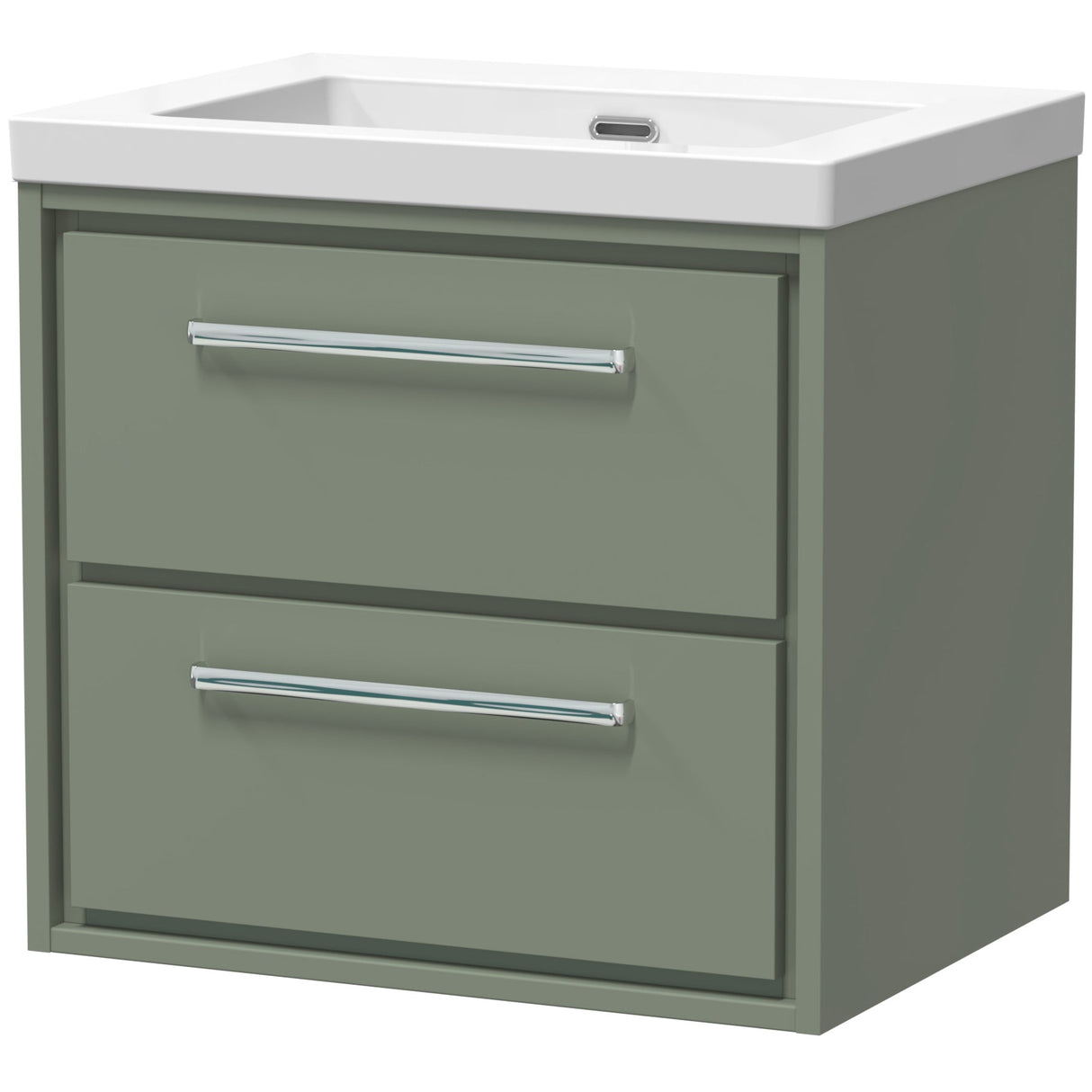 Hudson Reed Lille 600mm Wall Hung 2 Drawer Vanity Unit & Basin Fern Green LIL3124K