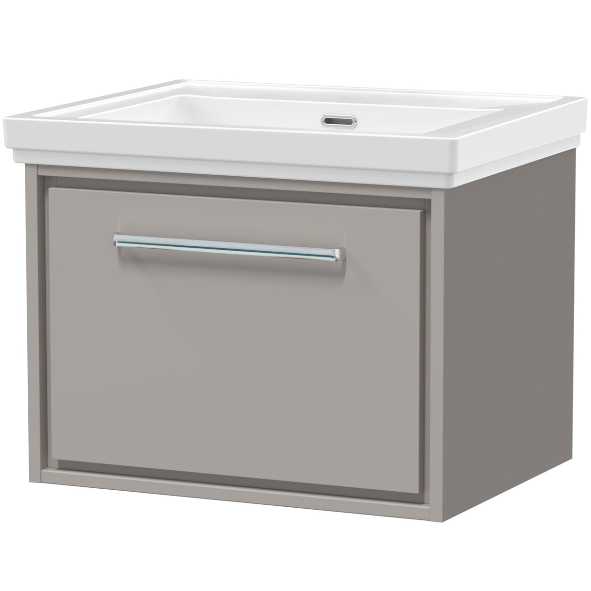 Hudson Reed Lille 600mm Wall Hung 1 Drawer Vanity Unit & Basin Pebble Grey LIL3222H