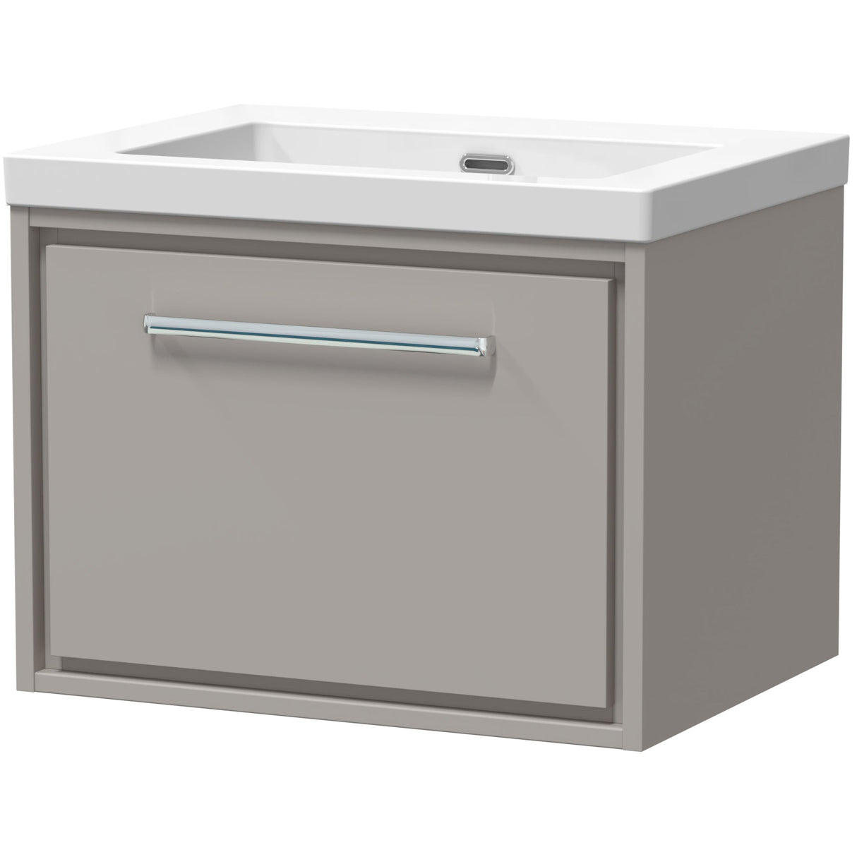 Hudson Reed Lille 600mm Wall Hung 1 Drawer Vanity Unit & Basin Pebble Grey LIL3222K