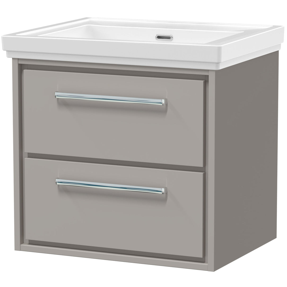 Hudson Reed Lille 600mm Wall Hung 2 Drawer Vanity Unit & Basin Pebble Grey LIL3224H