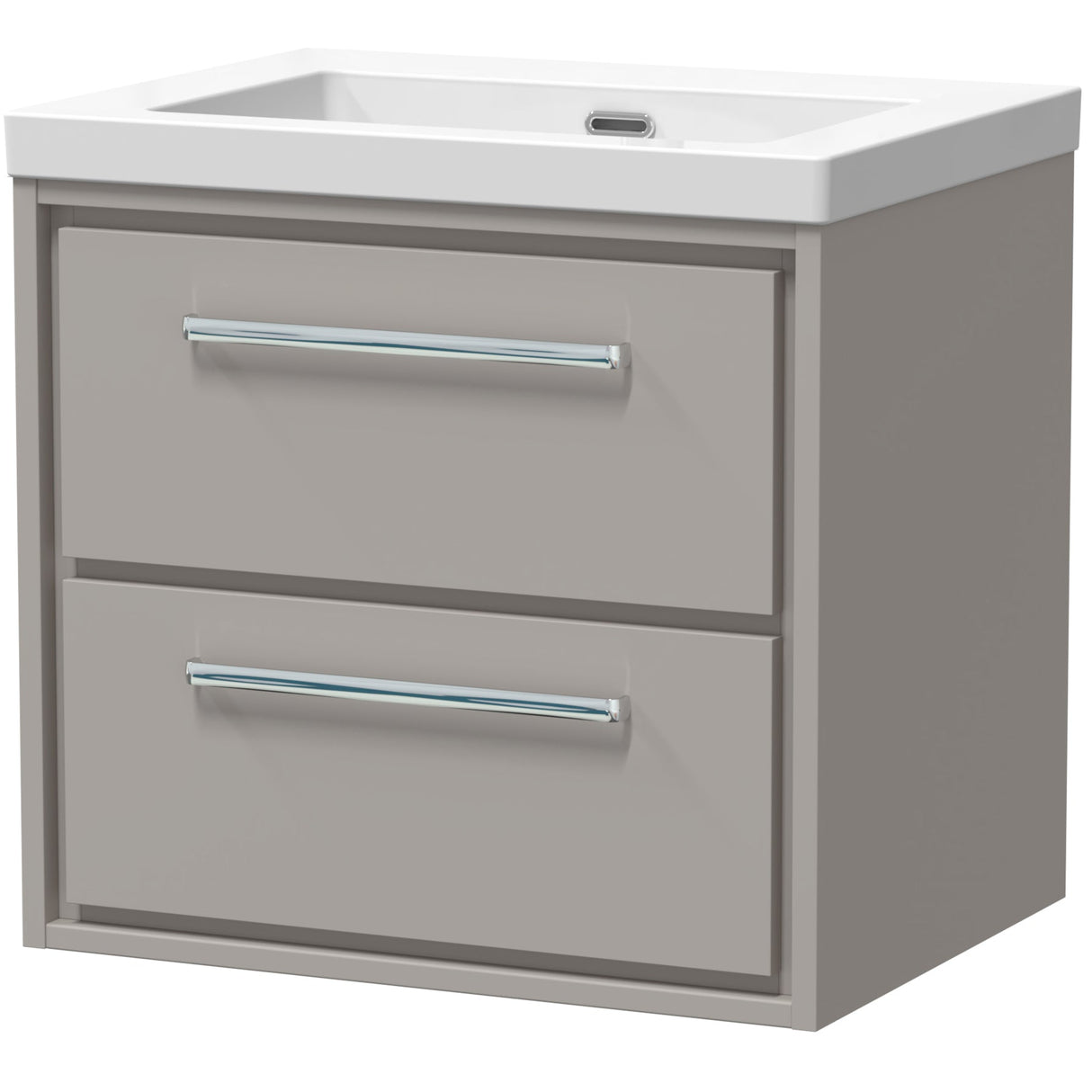 Hudson Reed Lille 600mm Wall Hung 2 Drawer Vanity Unit & Basin Pebble Grey LIL3224K