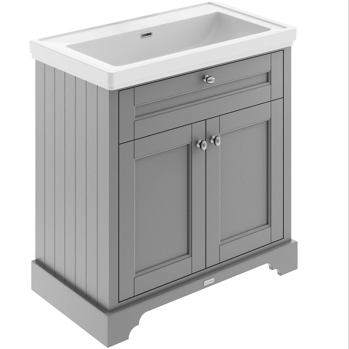 Old London 800mm Freestanding Vanity Unit & Basin, 2 Door Storm Grey LOF246