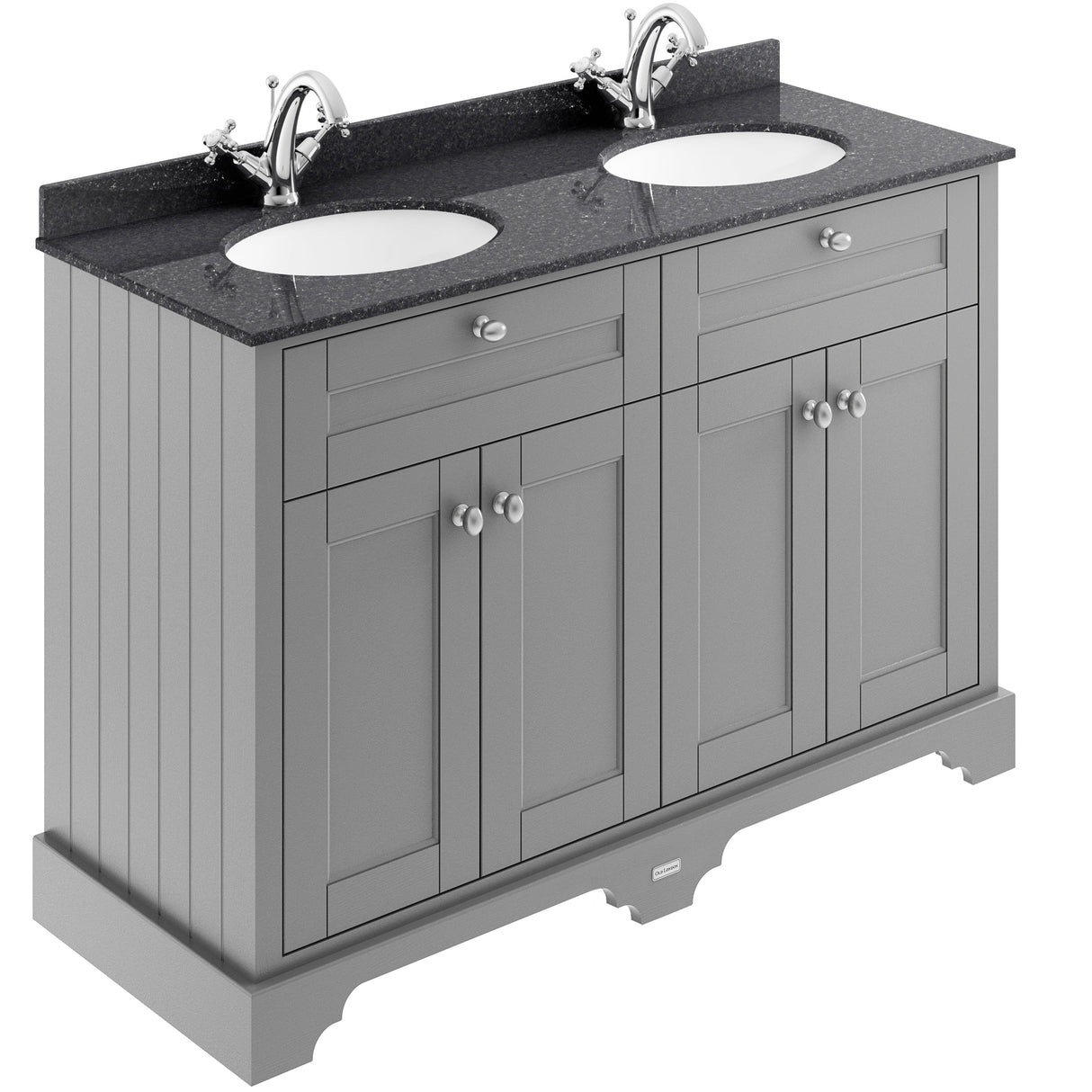 Old London 1200mm Freestanding Vanity Unit & Basin, Round Bowl, 4 Door Storm Grey LOF263