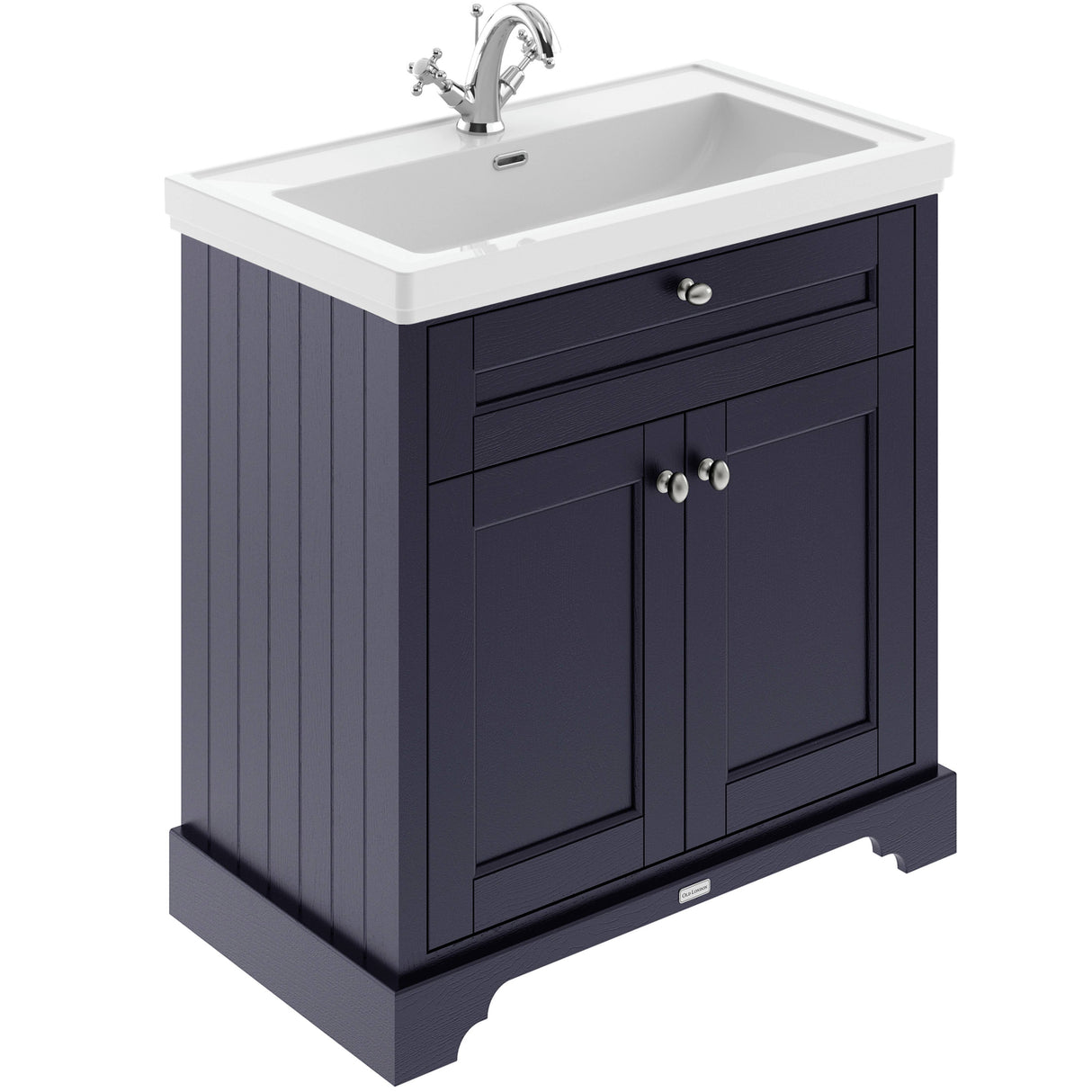 Old London 800mm Freestanding Vanity Unit & Basin, 2 Door Twilight Blue LOF306
