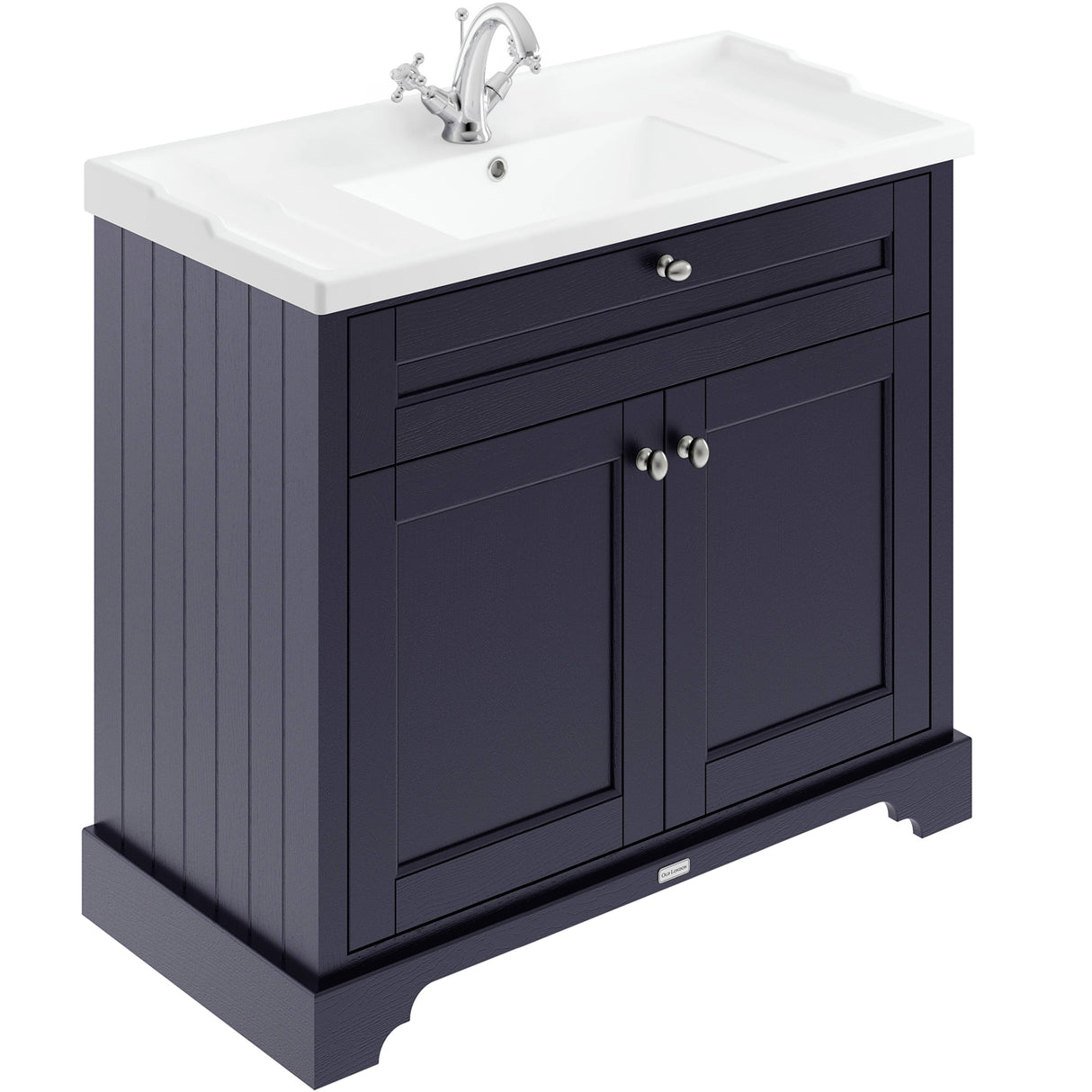 Old London 1000mm Freestanding Vanity Unit & Basin, 2 Door Twilight Blue LOF307