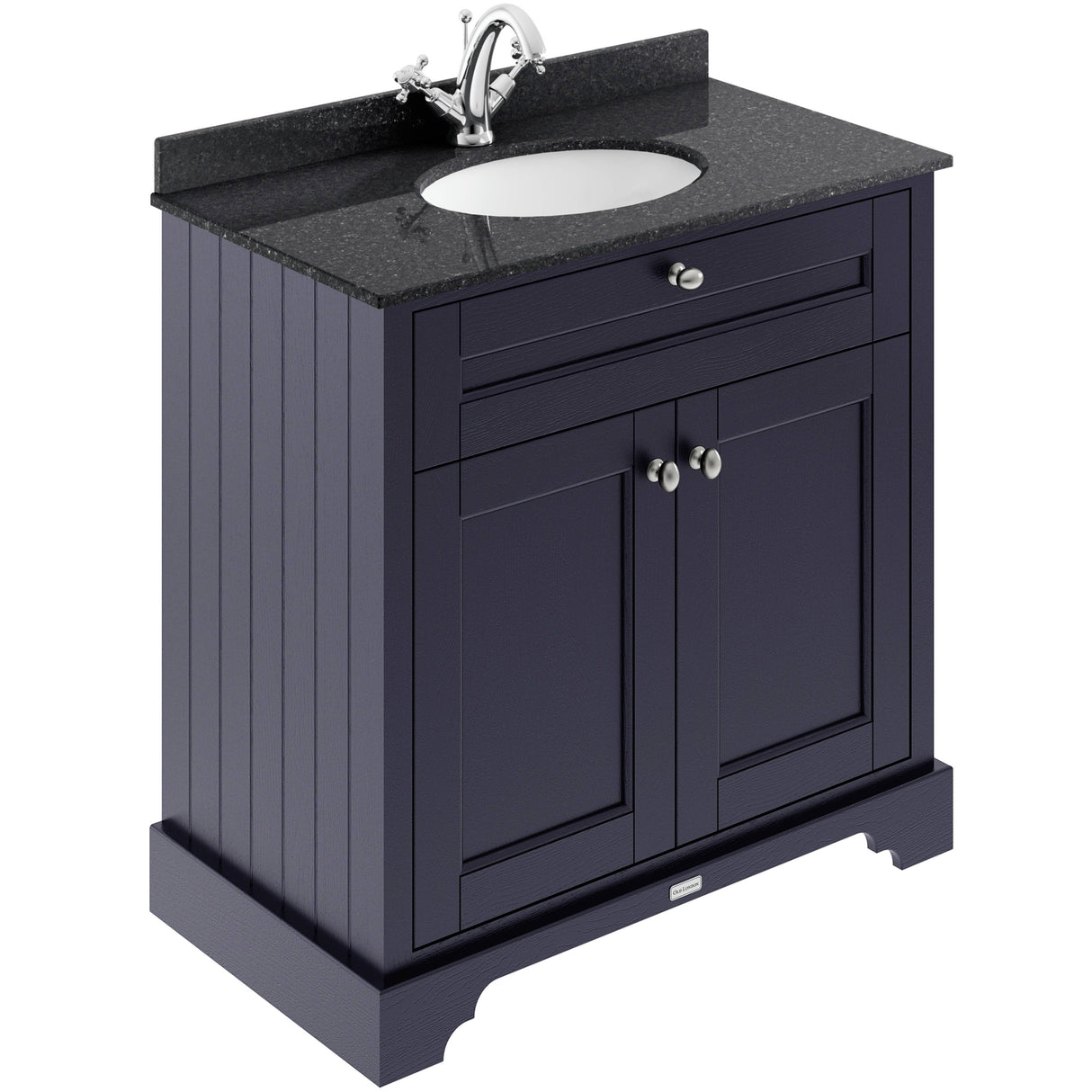 Old London 800mm Freestanding Vanity Unit & Basin, Round Bowl, 2 Door Twilight Blue LOF327