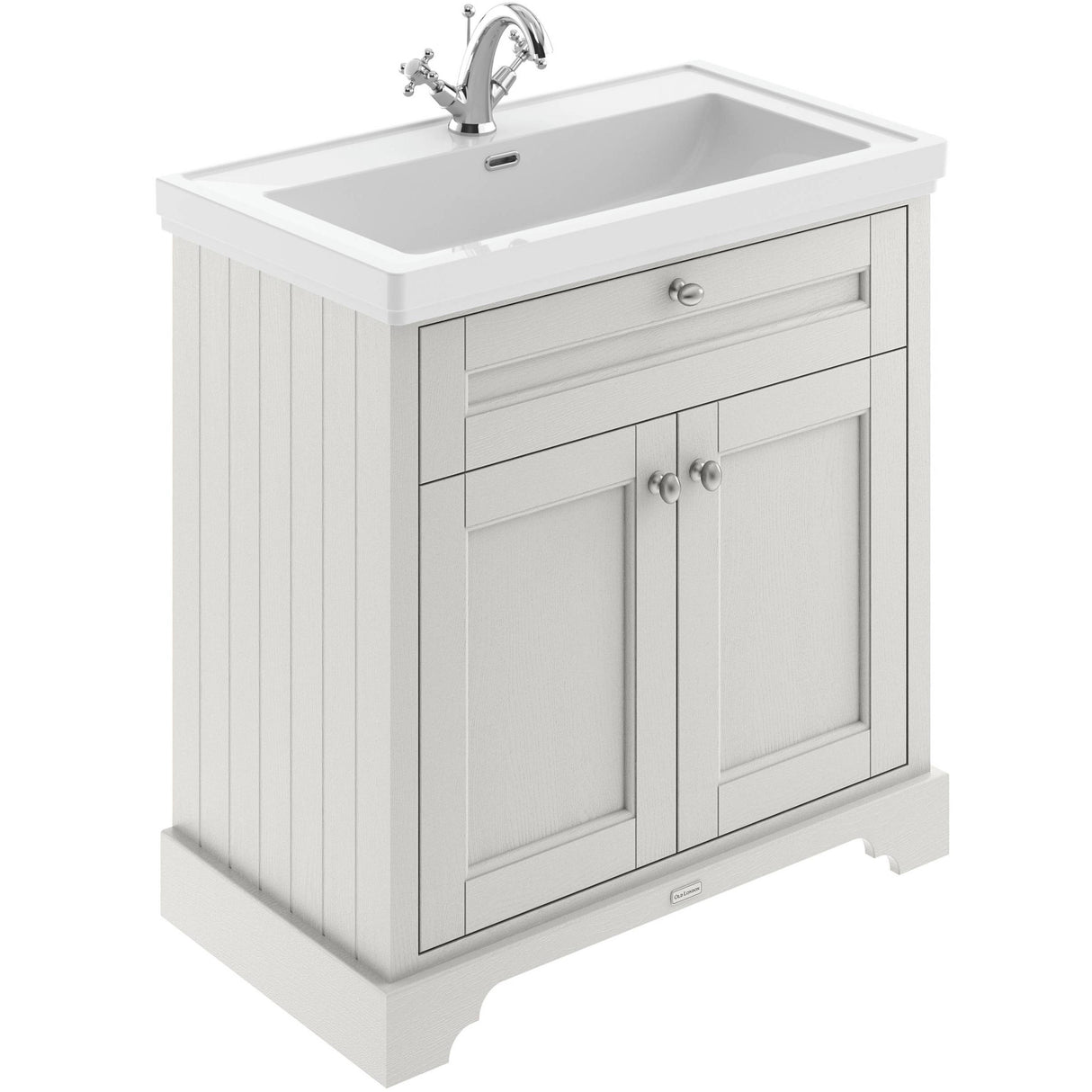 Old London 800mm Freestanding Vanity Unit & Basin, 2 Door Timeless Sand LOF406