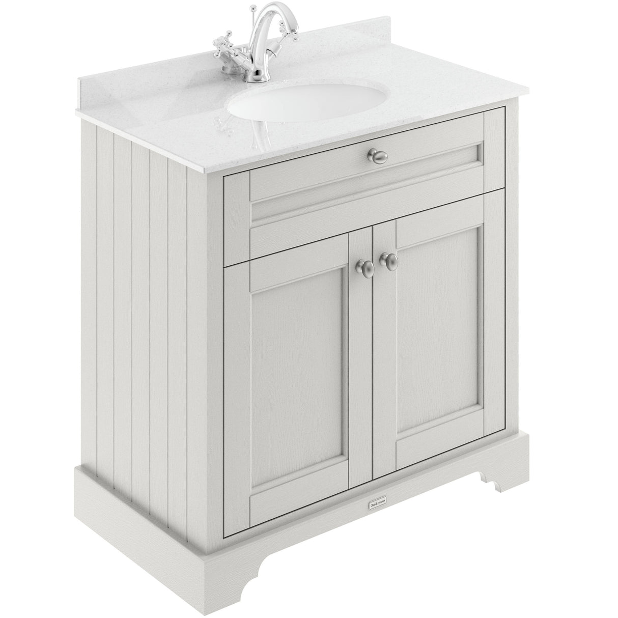 Old London 800mm Freestanding Vanity Unit & Basin, Round Bowl, 2 Door Timeless Sand LOF428