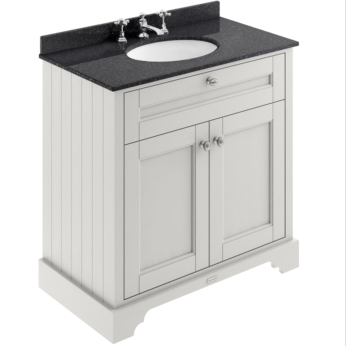 Old London 800mm Freestanding Vanity Unit & Basin, Round Bowl, 2 Door Timeless Sand LOF430