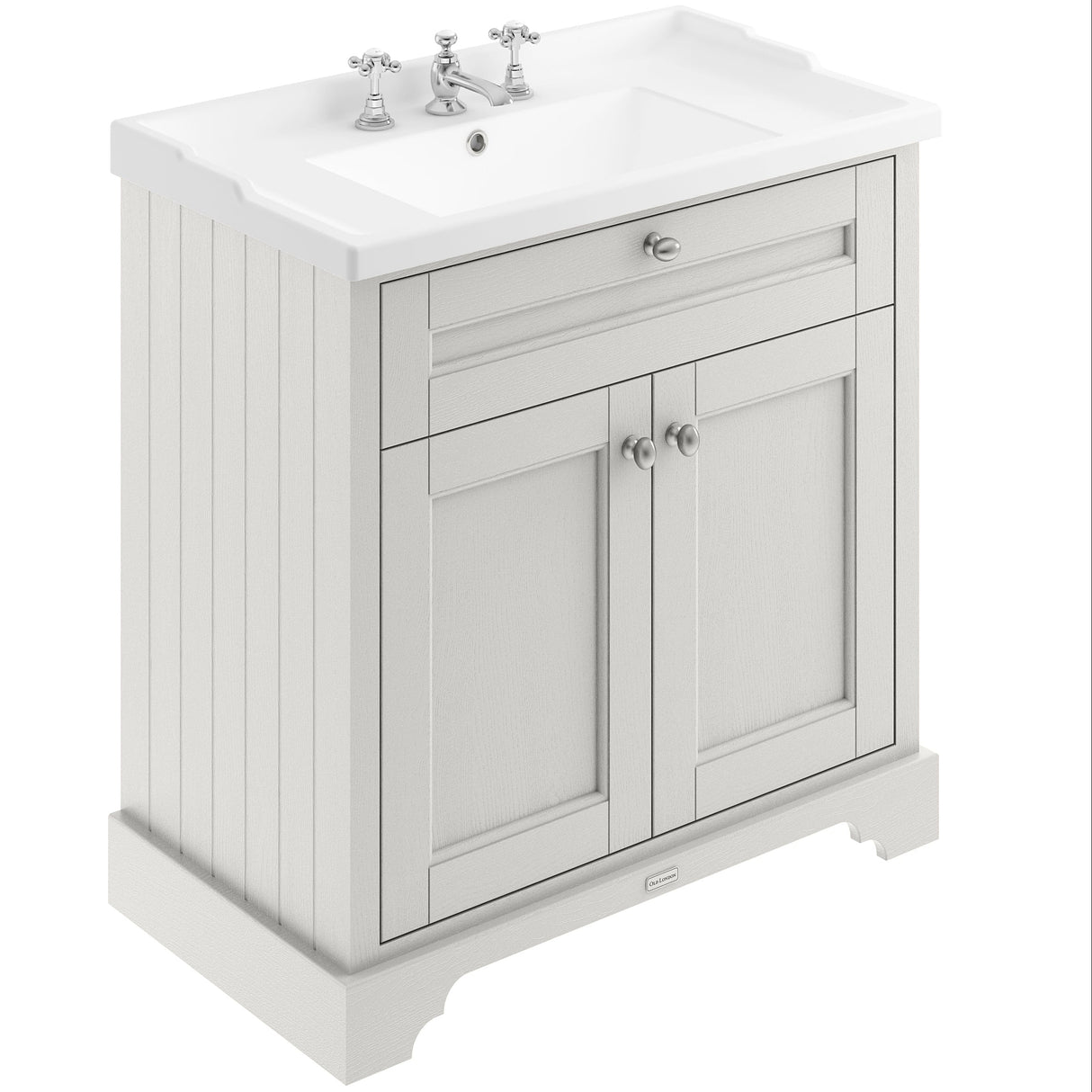 Old London 800mm Freestanding Vanity Unit & Basin, 2 Door Timeless Sand LOF435