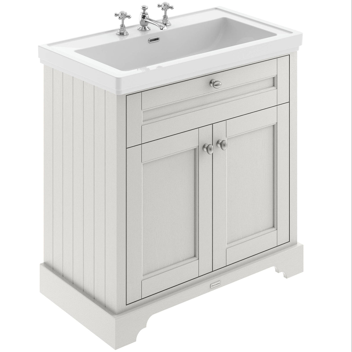 Old London 800mm Freestanding Vanity Unit & Basin, 2 Door Timeless Sand LOF436