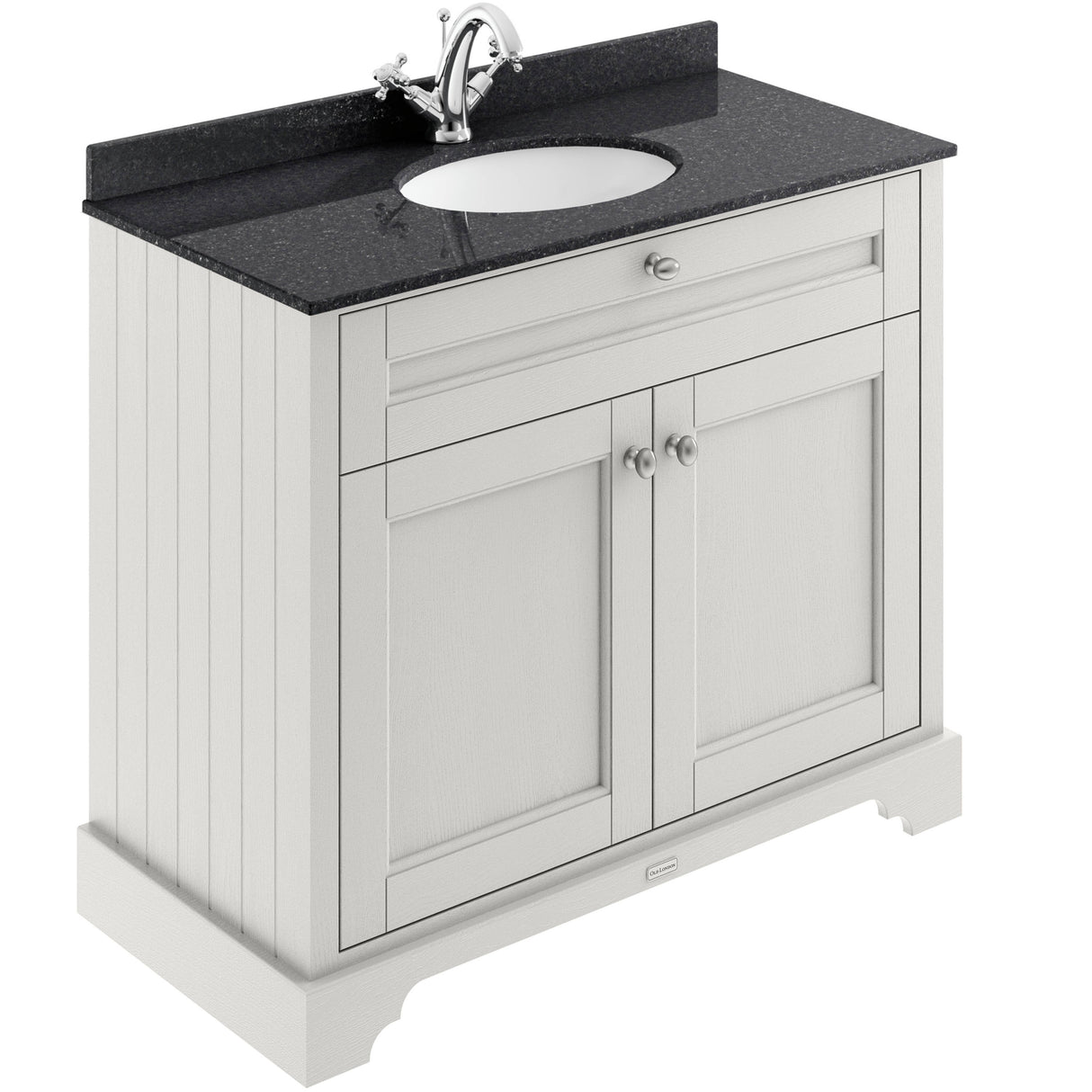 Old London 1000mm Freestanding Vanity Unit & Basin, Round Bowl, 2 Door Timeless Sand LOF476