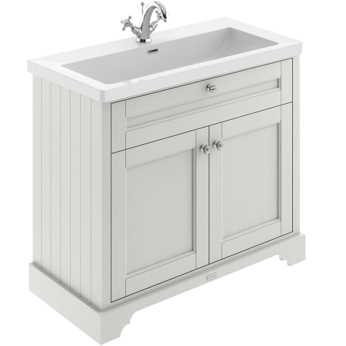 Old London 1000mm Freestanding Vanity Unit & Basin, 2 Door Timeless Sand LOF488