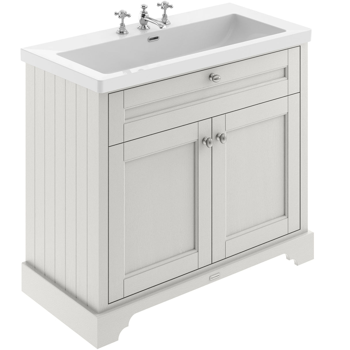 Old London 1000mm Freestanding Vanity Unit & Basin, 2 Door Timeless Sand LOF489