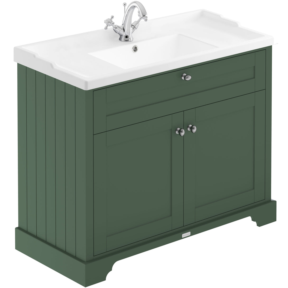 Old London 1000mm Freestanding Vanity Unit & Basin, 2 Door Hunter Green LOF807