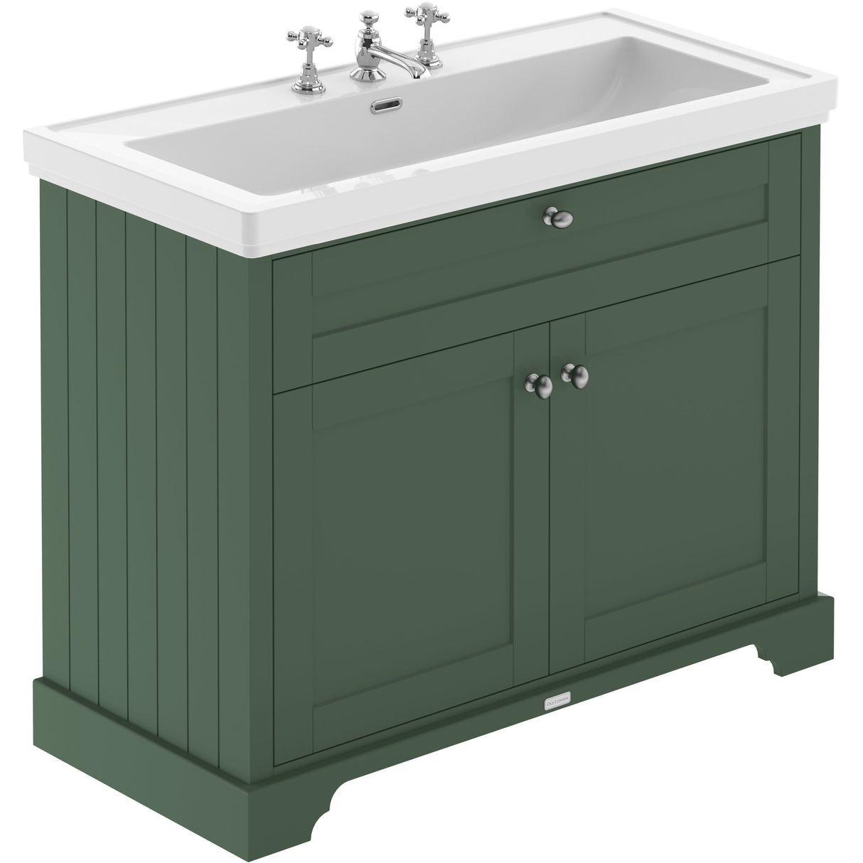Old London 1000mm Freestanding Vanity Unit & Basin, 2 Door Hunter Green LOF838