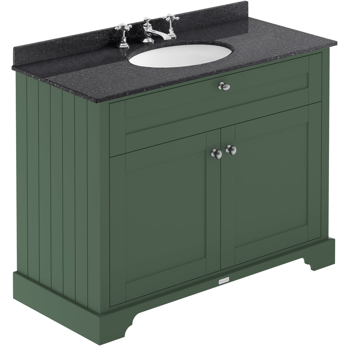 Old London 1000mm Freestanding Vanity Unit & Basin, Round Bowl, 2 Door Hunter Green LOF879