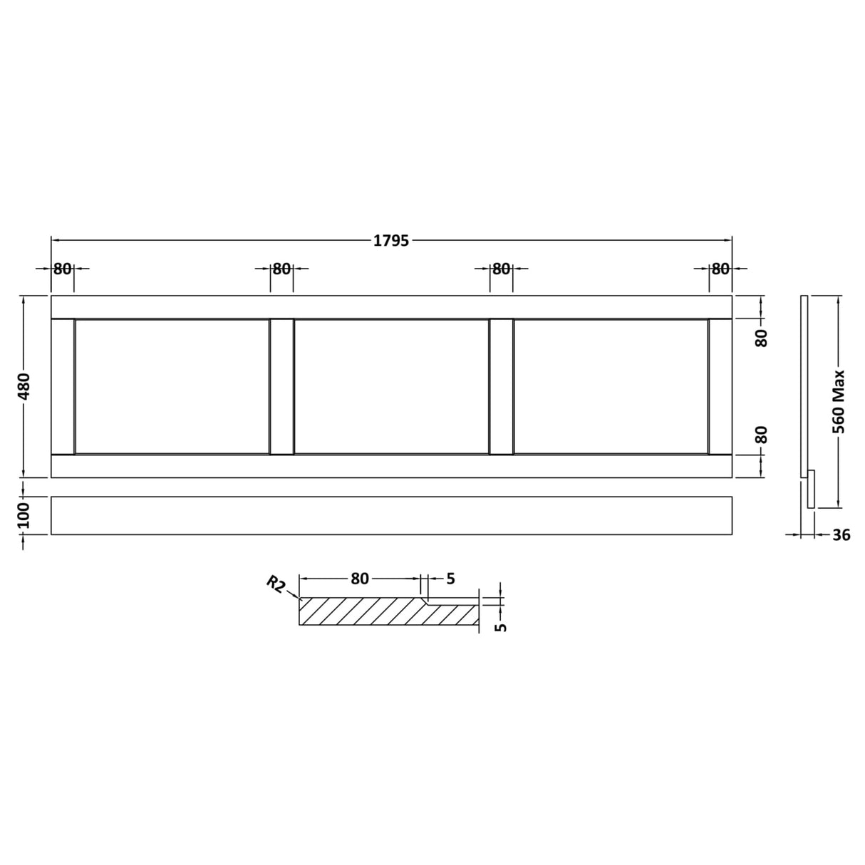 Old London Traditional Front Bath Panel Timeless Sand LOP407 LD