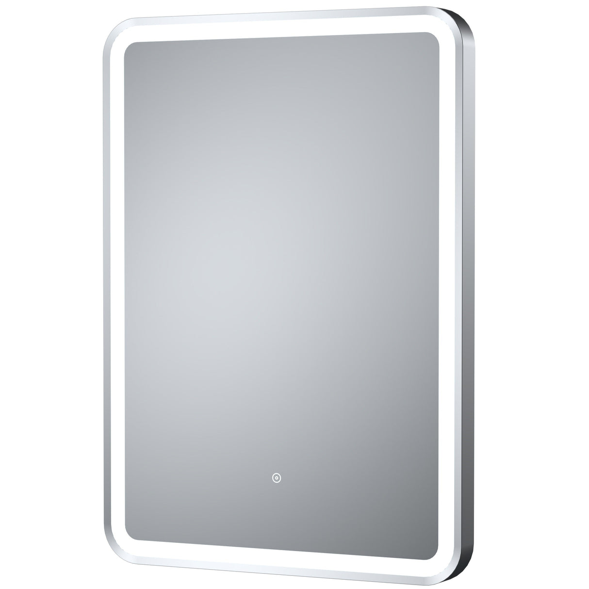 Nuie Hydus Rectangular LED Touch Sensor Framed Mirror H700 x W500mm Chrome LQ703