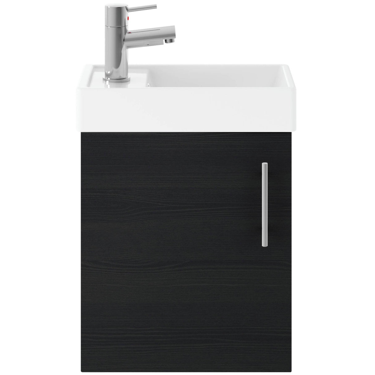 Nuie Vault 400mm Wall Hung 1 Door Vanity Unit & Basin Charcoal Black MIN010
