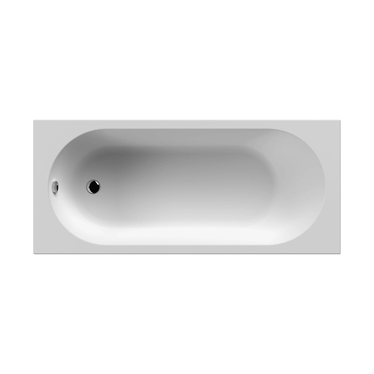 Nuie Otley Thin-Edge Round Single Ended Acrylic Bath 5'6" (1675x700mm) White NBA308