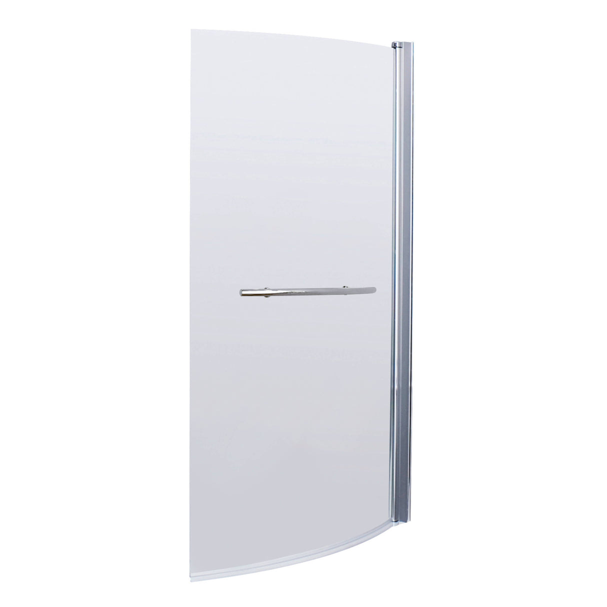 Nuie Curved B-Shaped Hinged Bath Screen With Rail - 6mm Glass (H1433 x W838-858mm) NBBSR1