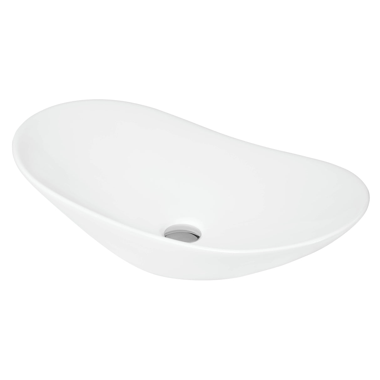 Nuie Oval Countertop Basin H155mm x W615mm x D360mm - 0 Tap Hole White NBV159