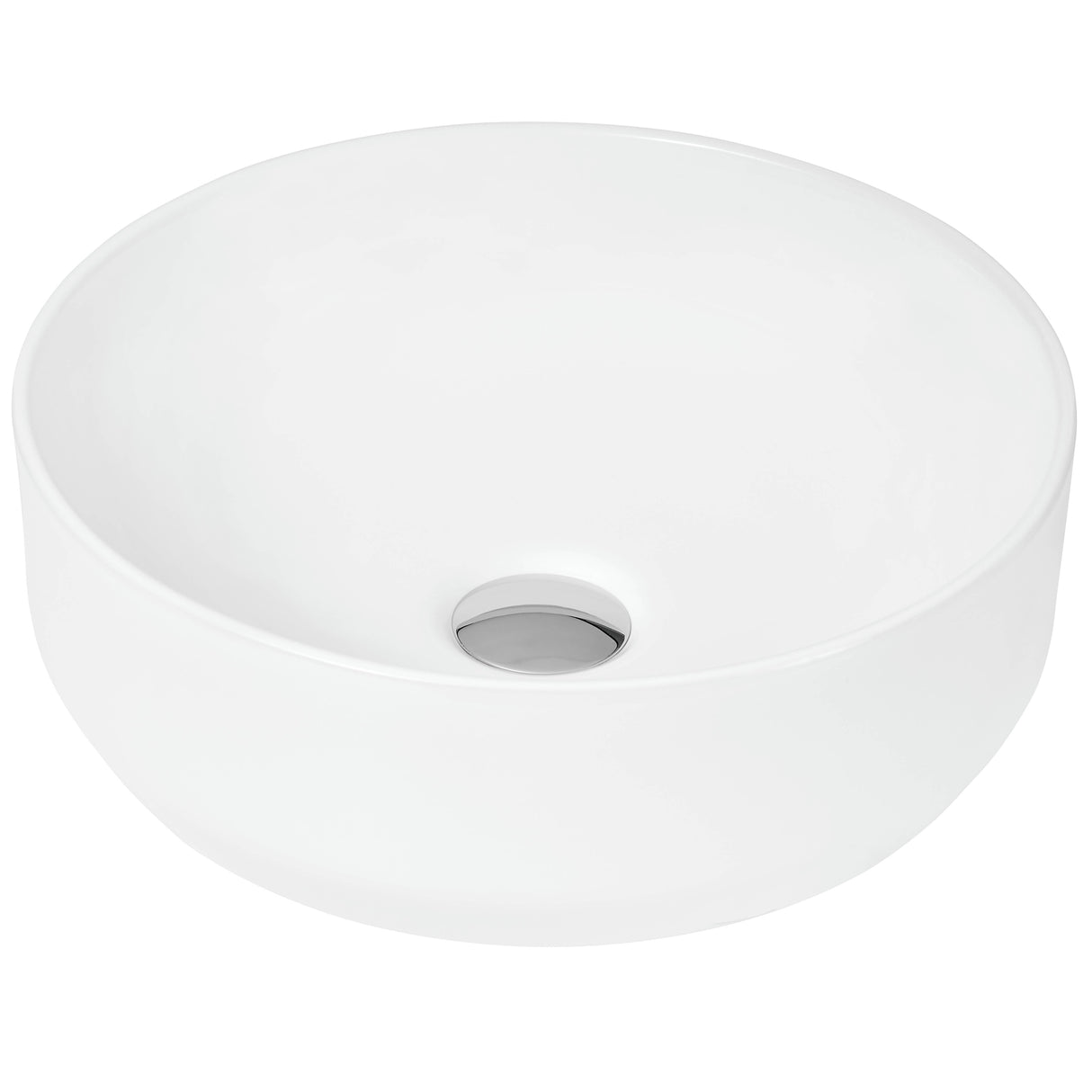 Nuie Round Countertop Basin H120mm x W350mm x D350mm - 0 Tap Hole White NBV162