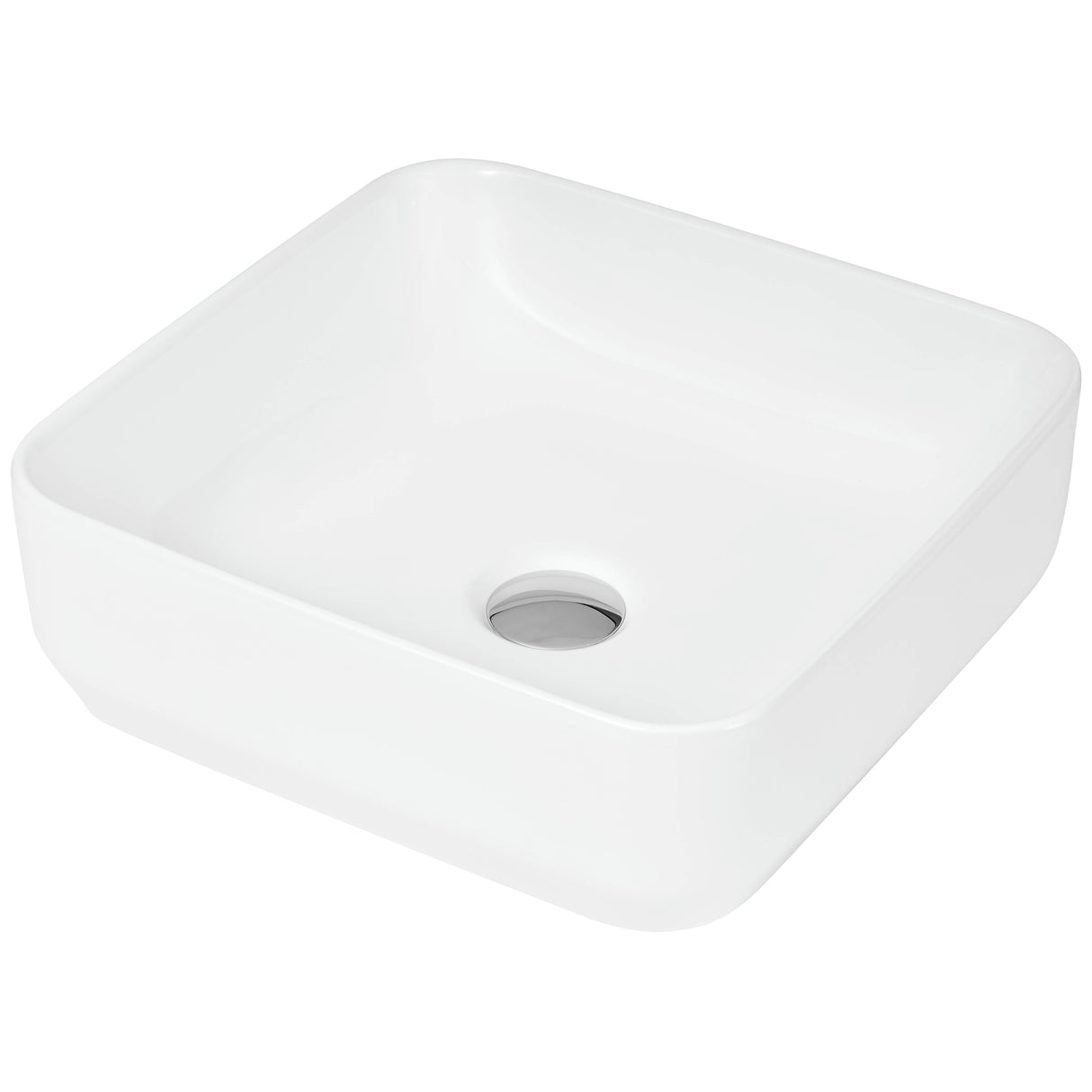 Nuie Square Countertop Basin H120mm x W365mm x D365mm - 0 Tap Hole White NBV163