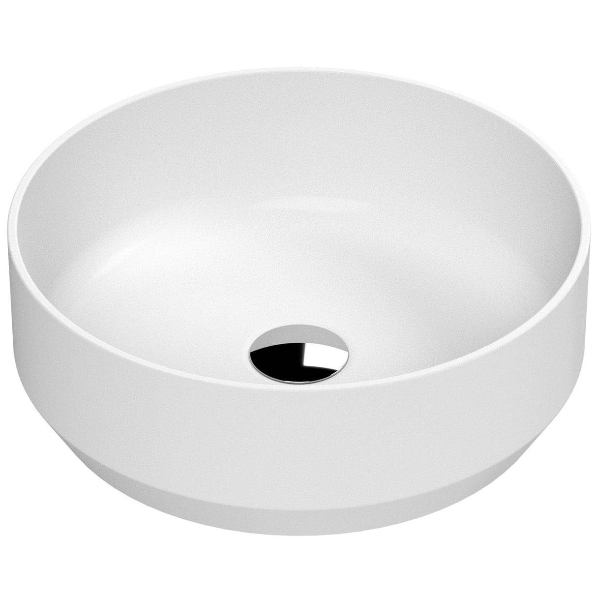 Nuie Round Countertop Basin H120mm x W350mm x D350mm - 0 Tap Hole Matt White NBV262