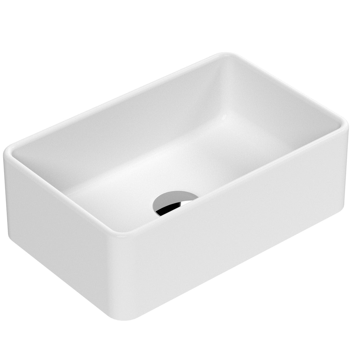 Nuie Rectangular Countertop Basin H120mm x W365mm x D235mm - 0 Tap Hole Matt White NBV279