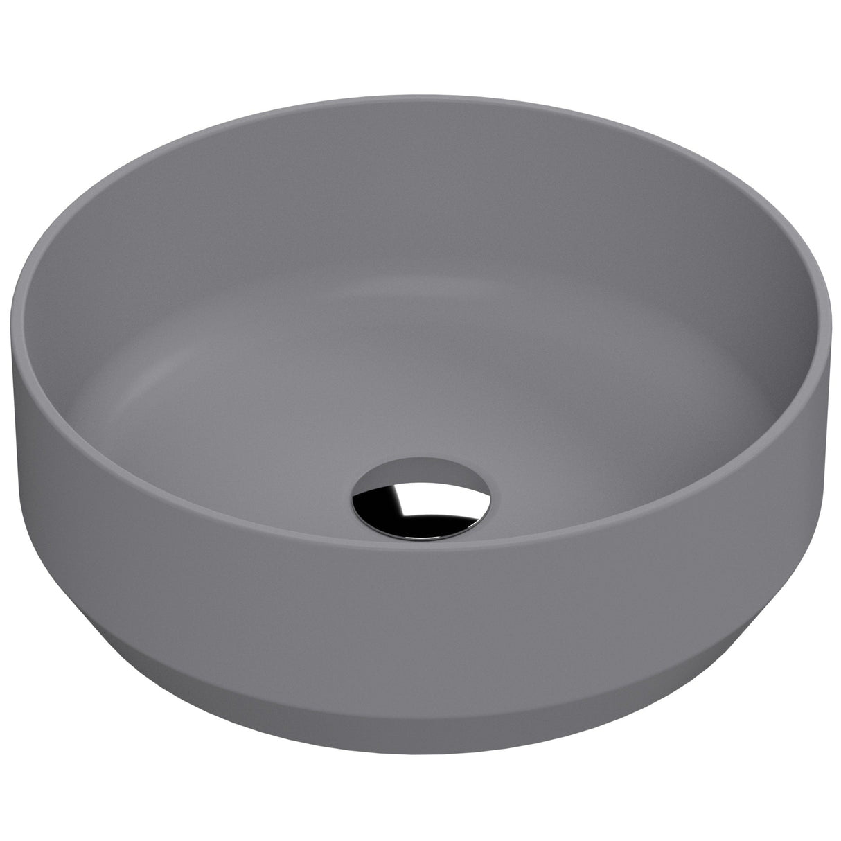 Nuie Round Countertop Basin H120mm x W350mm x D350mm - 0 Tap Hole Matt Grey NBV362