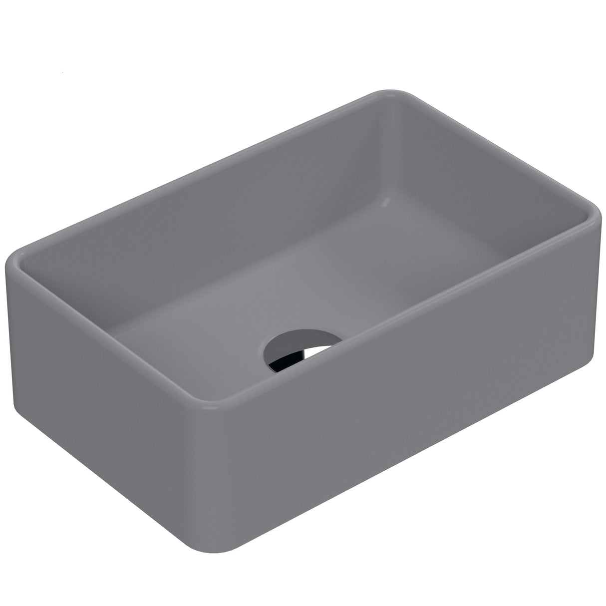 Nuie Rectangular Countertop Basin H120mm x W365mm x D235mm - 0 Tap Hole Matt Grey NBV379