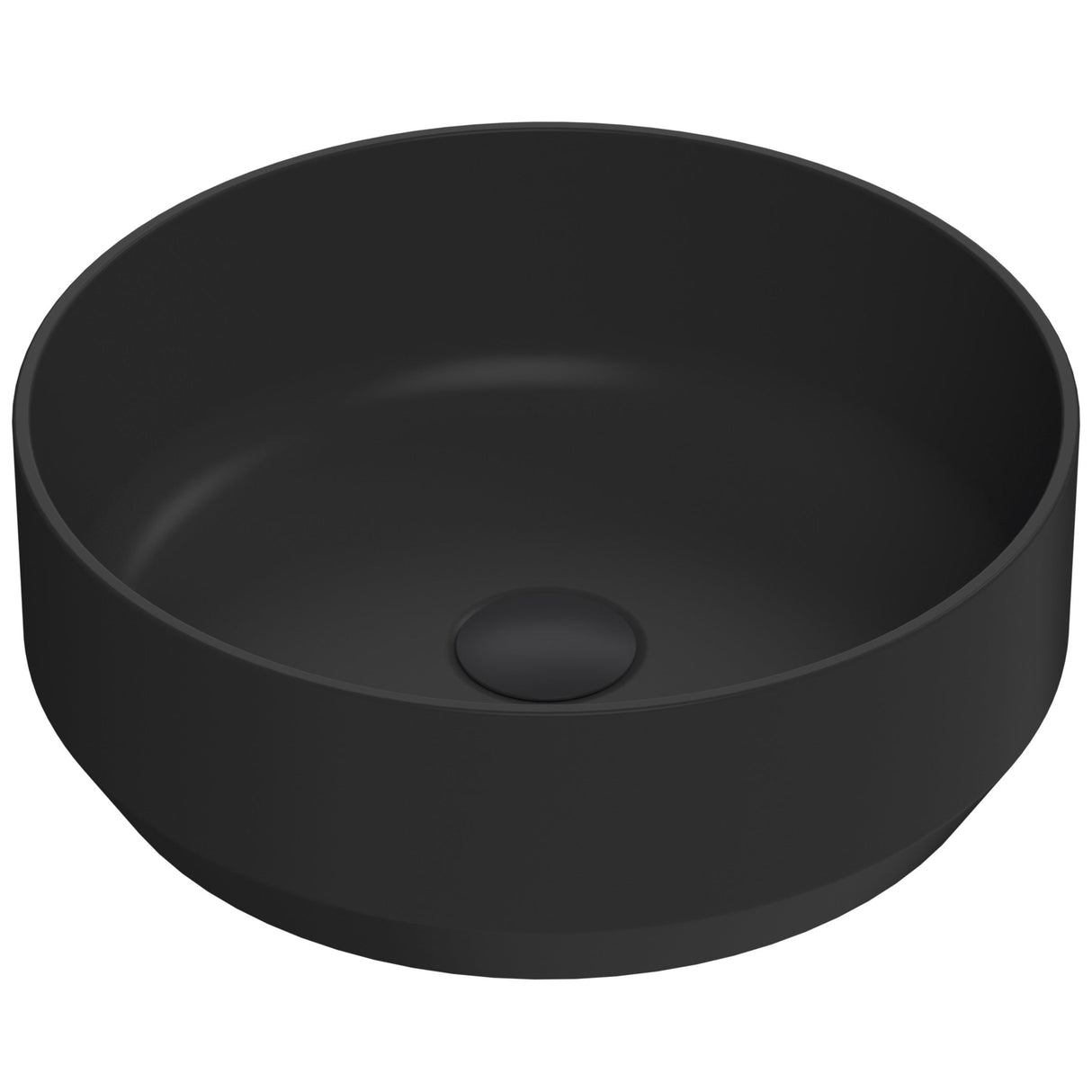Nuie Round Countertop Basin H120mm x W350mm x D350mm - 0 Tap Hole Matt Black NBV462