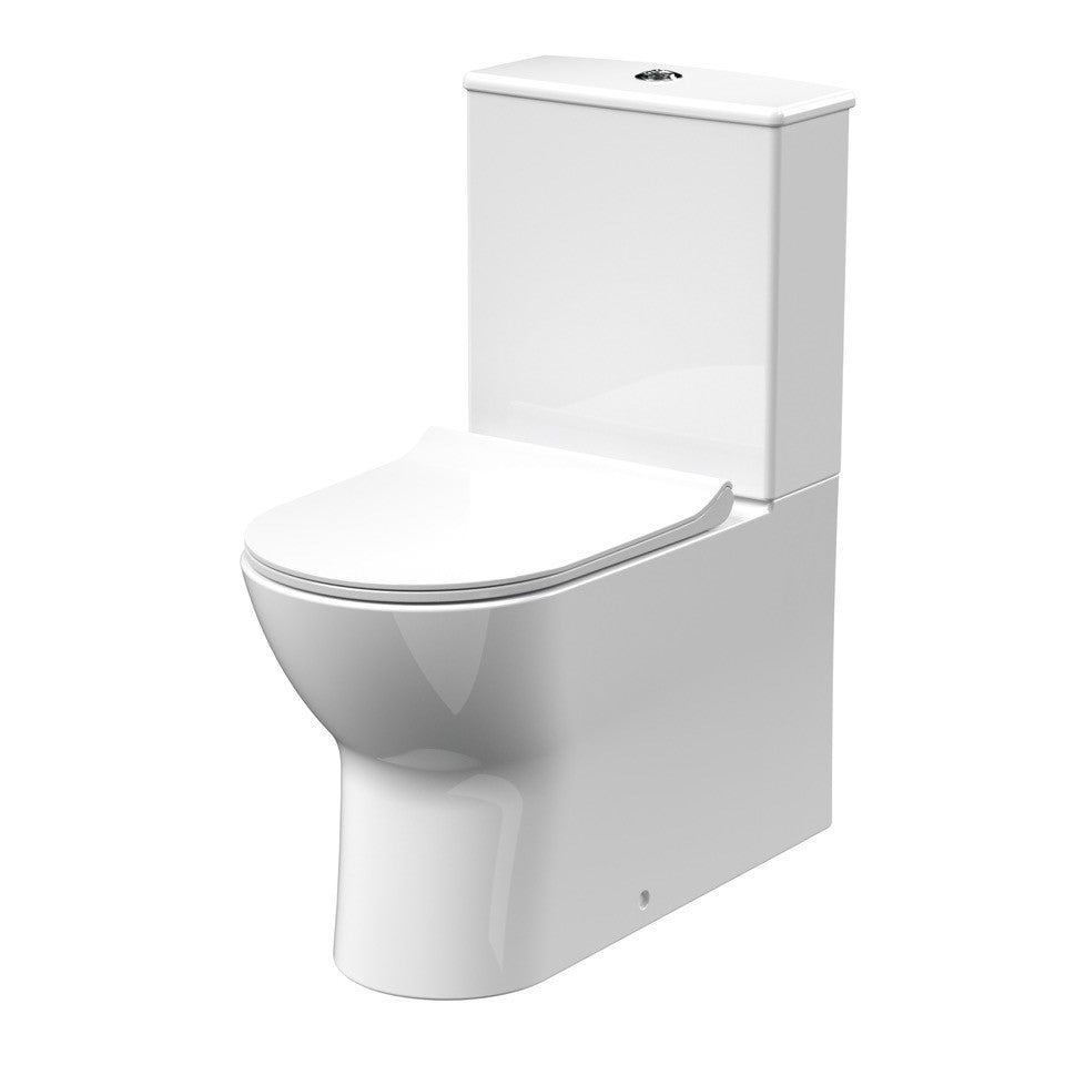 Nuie Freya BTW Compact Rimless Close Coupled Toilet & Soft Close Seat NCG850