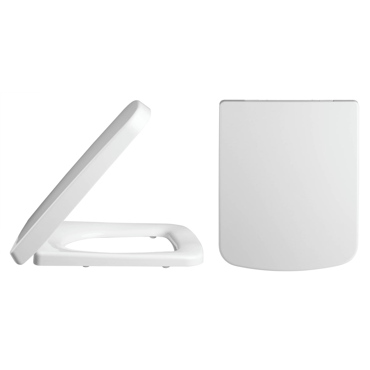 Nuie Standard Square Soft Close Toilet Seat with Top Fix White NCH196